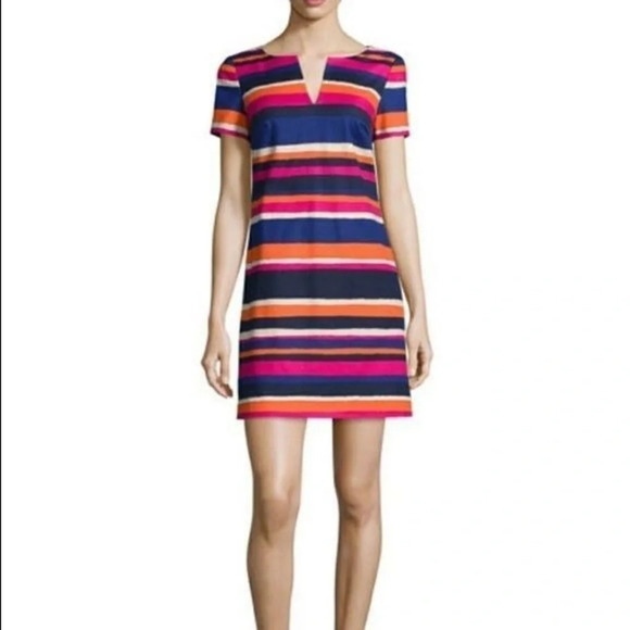 Trina Turk Museum Stripe Shift Dress 2 NWT $298 - Picture 1 of 7